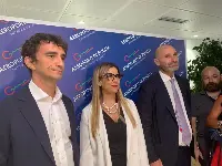 Un momento della presentazione del piano strategico 2023–2028 di Aeroporti di Puglia (AdP)