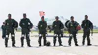Pilots bid farewell to India's retired MiG-21 Bison fighter jet during a ceremony in Chandigarh, India, on September 26, 2025
