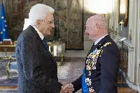 Palazzo del Quirinale, 12/05/2025 (II mandato) Il presidente Sergio Mattarella accoglie il generale Squadra Aerea Luca Goretti, capo di Stato Maggiore dell’Aeronautica uscente