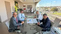 Catania, 12 novembre 2025. Aeroporto di Fontanarossa: incontro tra l’ad di Sac, Nico Torrisi, ed il presidente dell’Autorità di sistema portuale del Mare di Sicilia orientale, Francesco Di Sarcina
