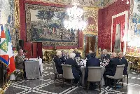 Palazzo del Quirinale, 11/12/2023 (II mandato) Il presidente Sergio Mattarella presiede la riunione del Consiglio supremo di Difesa
