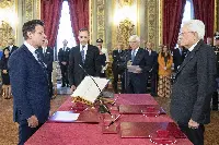 Palazzo del Quirinale 05/09/2019 Il presidente della Repubblica Sergio Mattarella con il presidente del Consiglio dei ministri Giuseppe Conte in occasione del giuramento