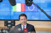 Bruxelles, 11/09/2019 - Il presidente del Consiglio, Giuseppe Conte, durante il punto stampa