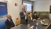 Conferenza stampa di presentazione di Aeroitalia sullo scalo umbro svoltasi presso il Museo della ceramica a Deruta