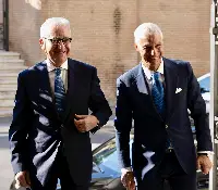 Palazzo Dante, 15/07/2025 - Il sottosegretario di Stato alla Presidenza del consiglio –Autorità delegata per la sicurezza della Repubblica, Alfredo Mantovano, con il direttore generale del Dis, Vittorio Rizzi alla cerimonia di giuramento dei neo-assunti del Sistema di informazione per la sicurezza della Repubblica