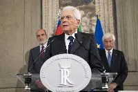 Palazzo del Quirinale 22/08/2019. Il presidente Sergio Mattarella al termine del primo giro di consultazioni dopo crisi Governo Conte