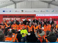 Enac, Venezia 11 dicembre 2023: cerimonia all’avvio dei lavori per il collegamento ferroviario con l’aeroporto di Venezia; presenti Di Palma (Enac), Salvini (Mit), Zaia (Regione), Brugnaro (sindaco), Marchi (Save) e Ferraris (ad Fs)