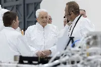 Roma, 07/10/2025 (II mandato) Il presidente della Repubblica Sergio Mattarella visita i laboratori della Space Smart Factory di Thales Alenia Space Italia