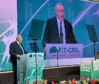 Il segretario generale Fit-Cisl, Salvatore Pellecchia, a margine della tavola rotonda “Insieme per il contrasto alle aggressioni del personale dei trasporti: quanto già fatto e quanto ancora da fare”, organizzata in occasione del XIII congresso nazionale in corso dal 27 al 30 maggio 2025 a Santa Margherita di Pula (Cagliari)