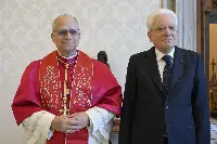 Città del Vaticano, 06/06/2025 (II mandato) Il Presidente Sergio Mattarella con Sua Santità Leone XIV, in occasione della visita ufficiale in Vaticano