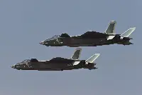 Two Chengdu J-20 aircraft during a flight