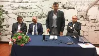 Il neo-nominato presidente di Airgest, Salvatore Ombra, ha incontrato la stampa nella sala Garibaldi dell’aeroporto "Vincenzo Florio" di Trapani-Birgi il 20 agosto 2019