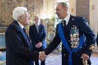 Palazzo del Quirinale, 05/11/2025 (II mandato) Il presidente della Repubblica Sergio Mattarella riceve Giuseppe Berutti Bergotto, capo di Stato Maggiore della Marina militare entrante