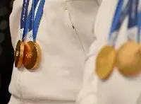 Roma, 8 aprile 2026. Le medaglie vinte dagli atleti ai Giochi invernali di Milano-Cortina 2026 ricevuti dal ministro della Difesa Guido Crosetto