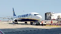 Aereo B-737/800 di Ryanair presso l'aeroporto internazionale "Leonardo Da Vinci" di Roma-Fiumicino