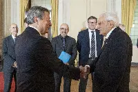 Palazzo del Quirinale, 19/10/2022 (II mandato) Il presidente Sergio Mattarella con Mario Draghi, presidente del Consiglio, in occasione dell'incontro in vista del Consiglio europeo