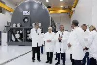 Roma, 07/10/2025 (II mandato) Il presidente della Repubblica Sergio Mattarella visita i laboratori della Space Smart Factory di Thales Alenia Space Italia
